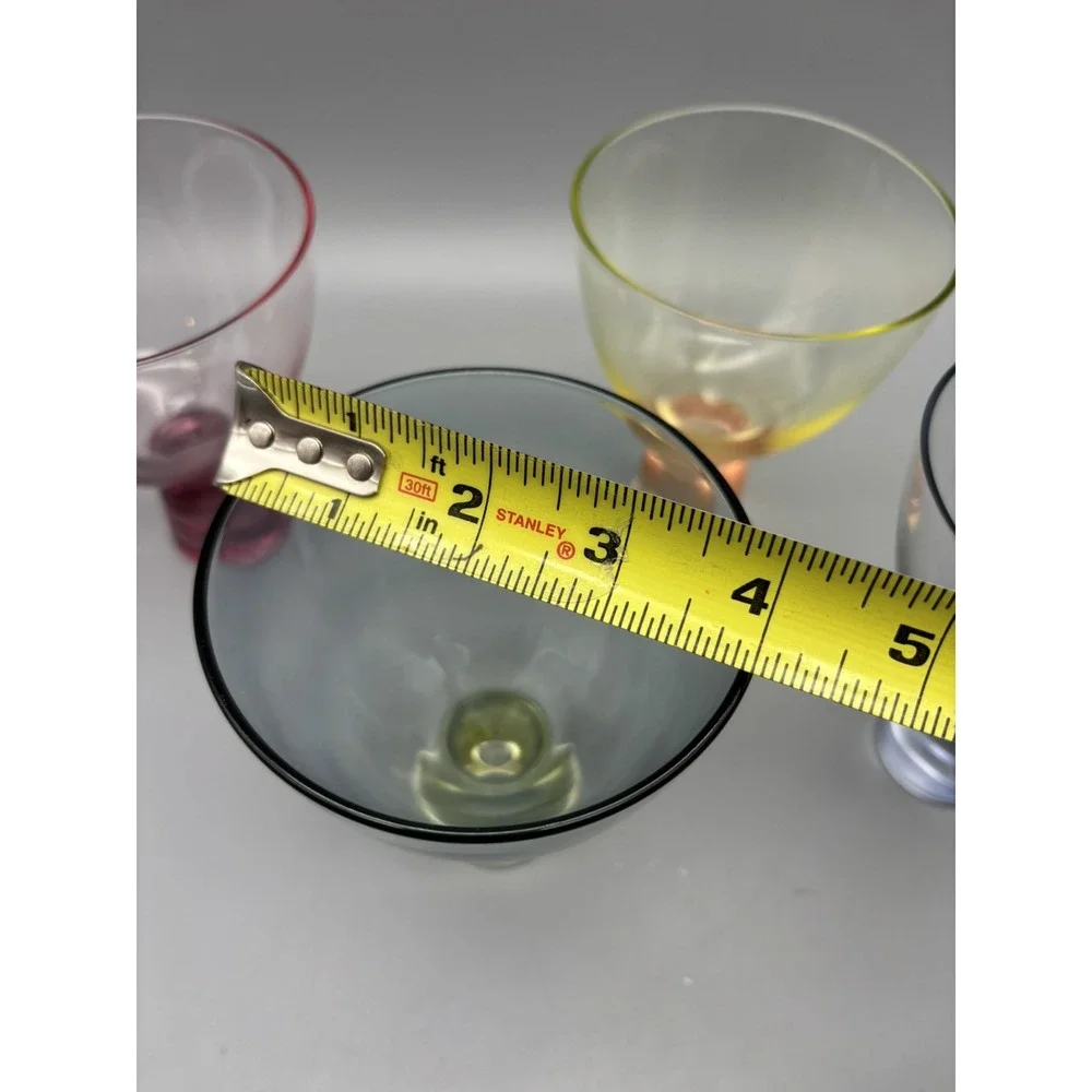 Art Deco Style Barware Glasses Multi Color Set of‎ 4